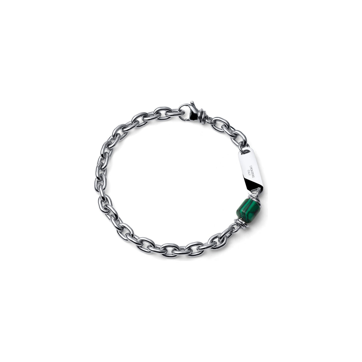 Bracciale Aeternum con Malachite in Acciaio Unoaerre