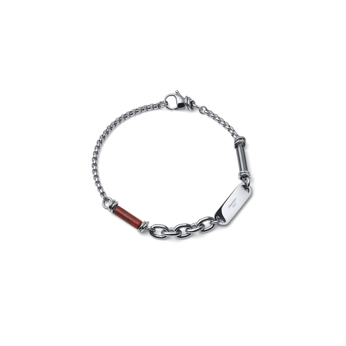 Unoaerre Steel Aeternum Bracelet with Jasper and Hematite