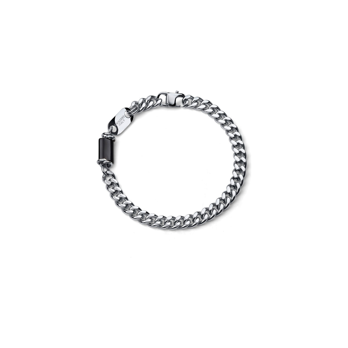 Bracciale Aeternum Grumetta con Ossidiana in Acciaio Unoaerre