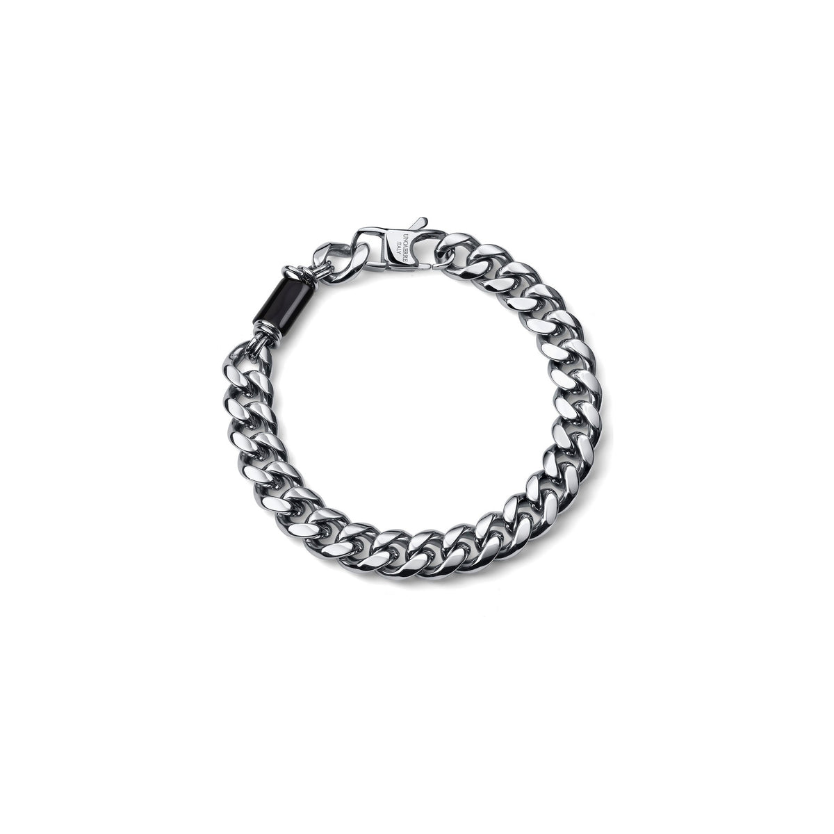 Bracciale Aeternum Grumetta Grande con Ossidiana in Acciaio Unoaerre