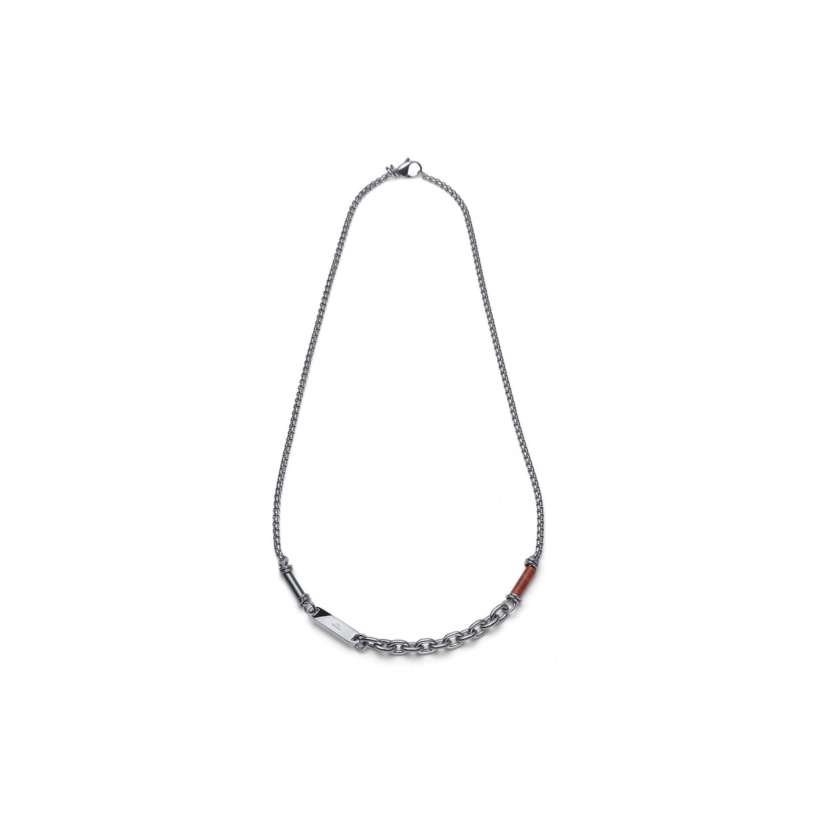 Collana Aeternum con Diaspro ed Ematite in Acciaio Unoaerre