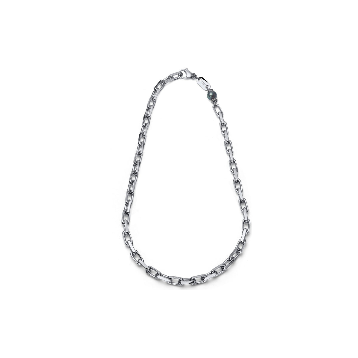 Collana Aeternum Forzatina con Perla Nera in Acciaio Unoaerre
