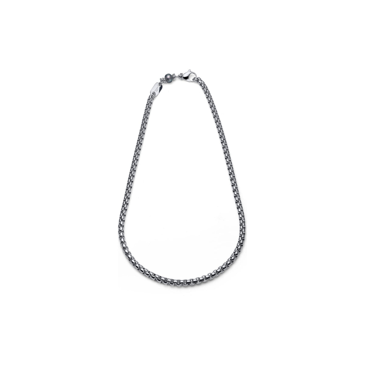 Collana Aeternum Veneziana con Perla Nera in Acciaio Unoaerre