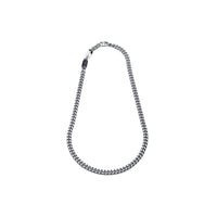 Collar Aeternum de cadena grumet con obsidiana en acero Unoaerre