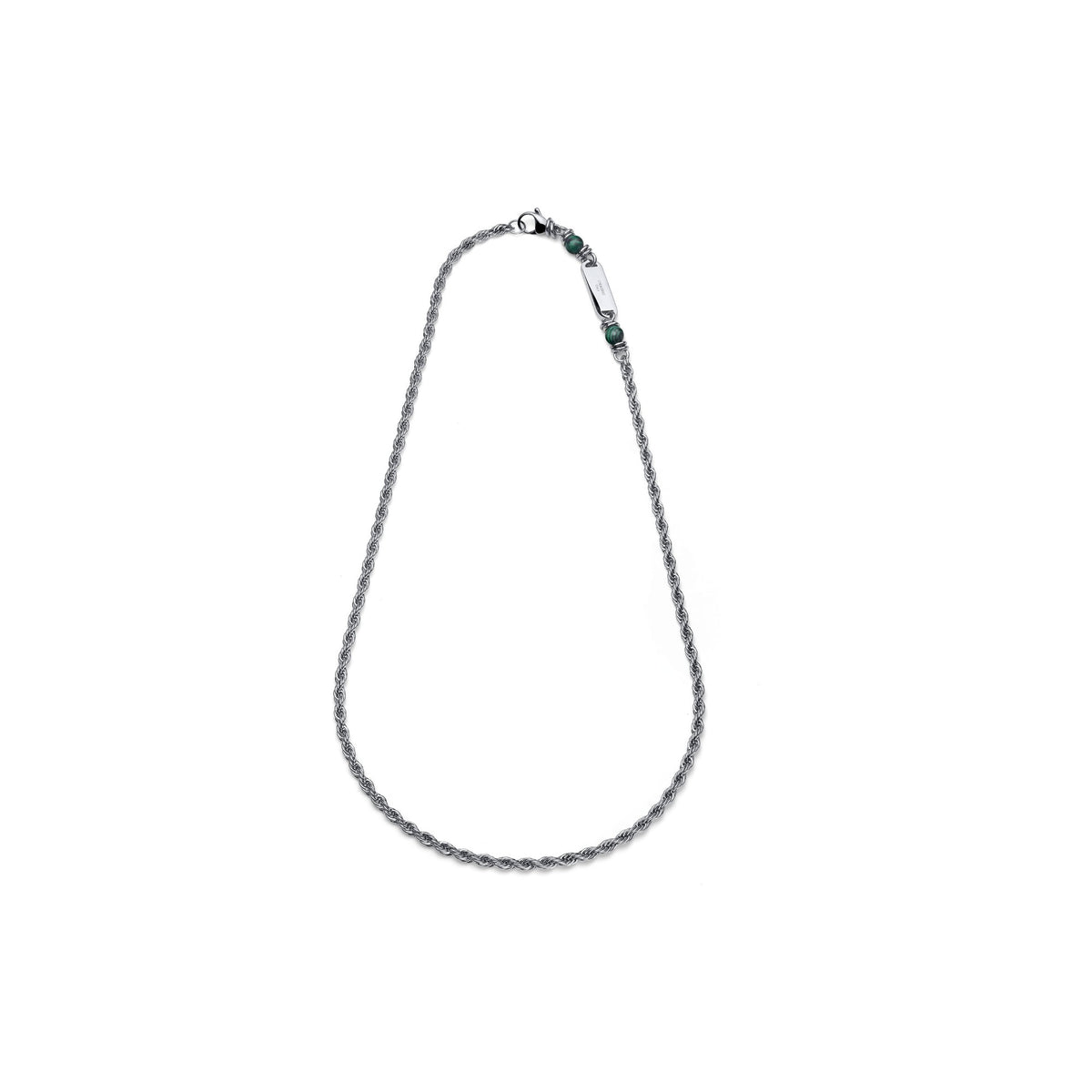 Collana Aeternum Corda con Malachite in Acciaio Unoaerre