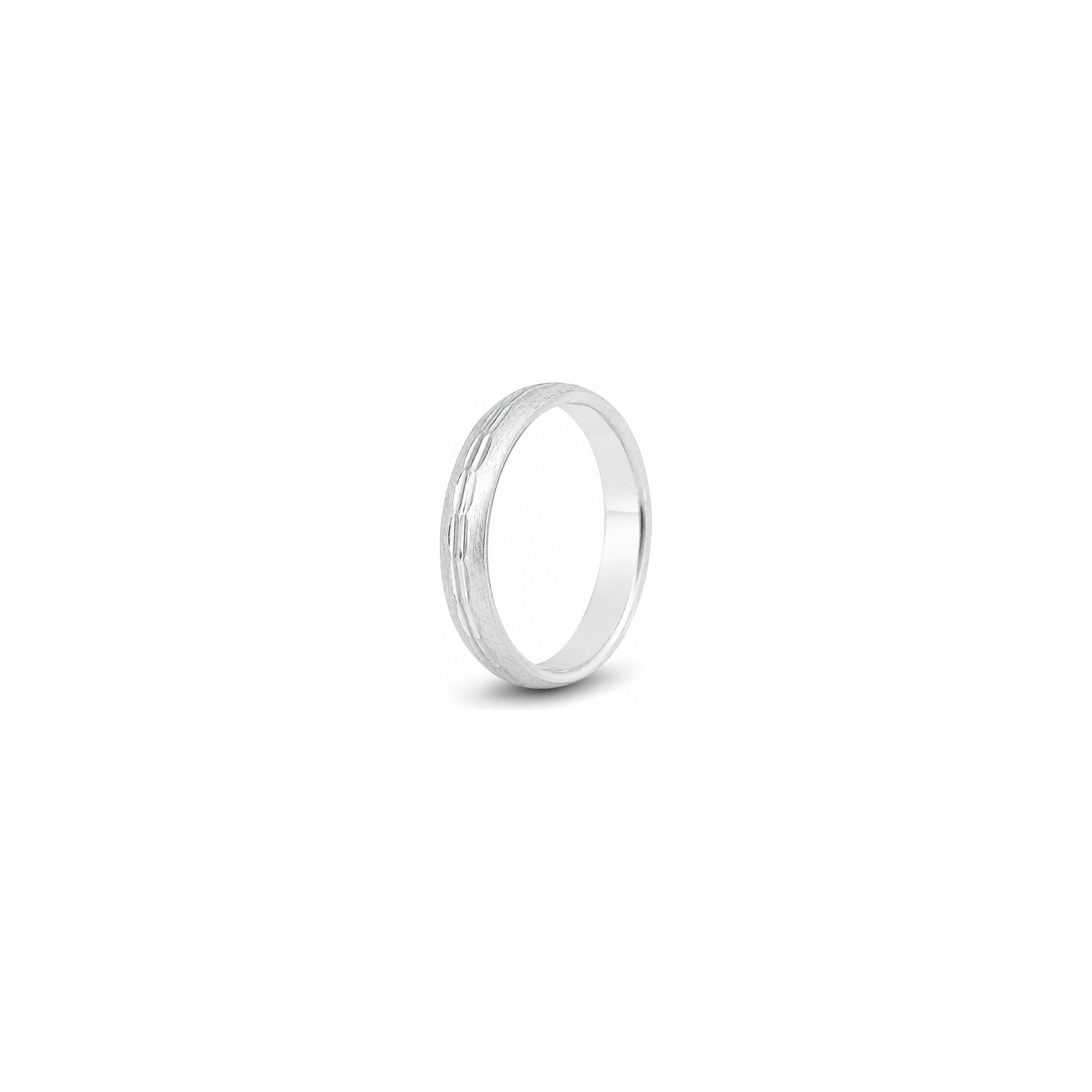 Fedina di Fidanzamento "Ibisco" in Argento 925 Bianco in Finitura Lucida Diamantata Unoaerre