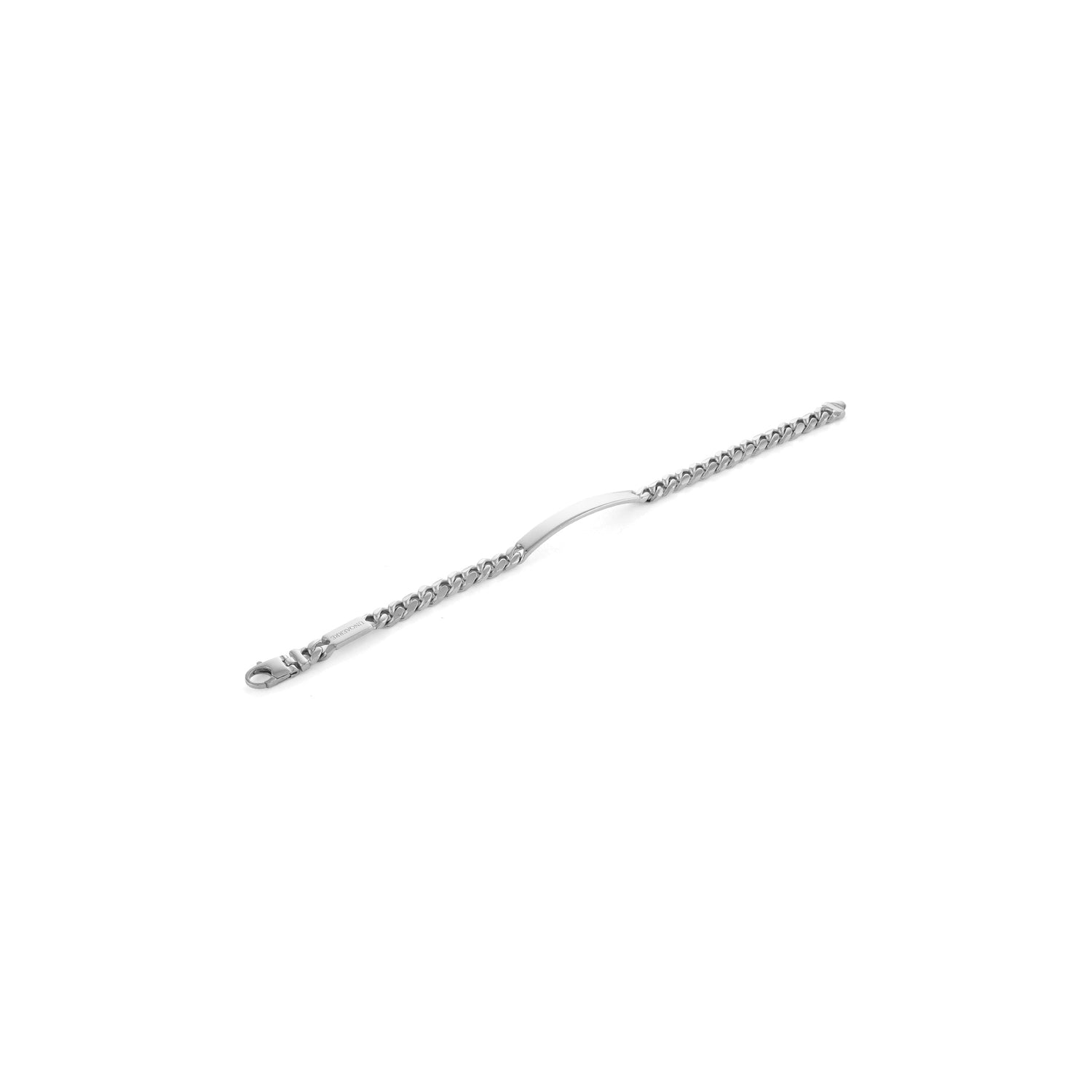Bracciale da Uomo in Argento 925, Catena Grumetta Battuta e Piastra Unoaerre
