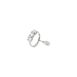 Anello Solitario in Argento Rodiato 925 con Pietra Zirconia Cubica Bianca Unoaerre