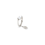Anello Solitario in Argento Rodiato 925 con Pietra Zirconia Cubica Bianca Unoaerre