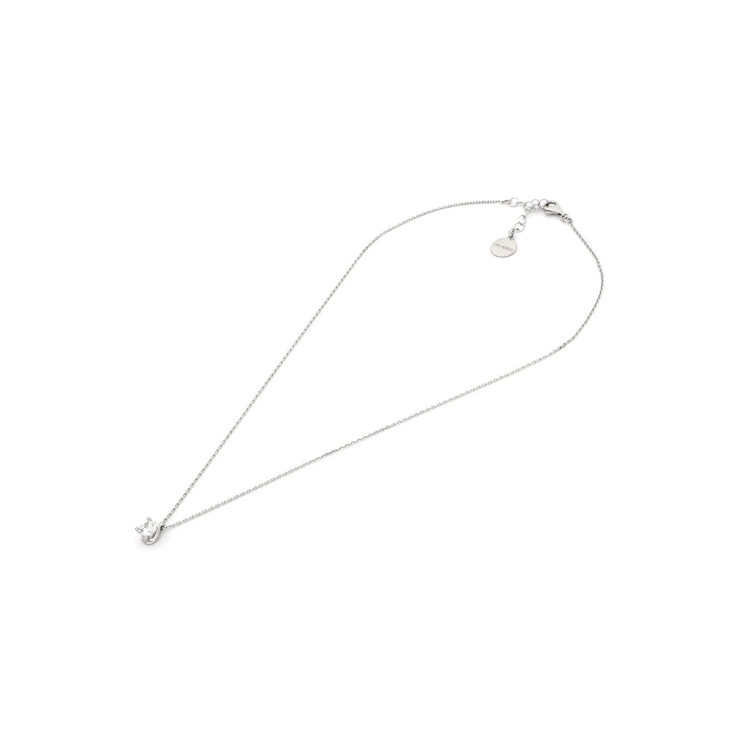 Collana Collier in Argento 925 con Catena Forzatina e Pendente con Pietra Unoaerre