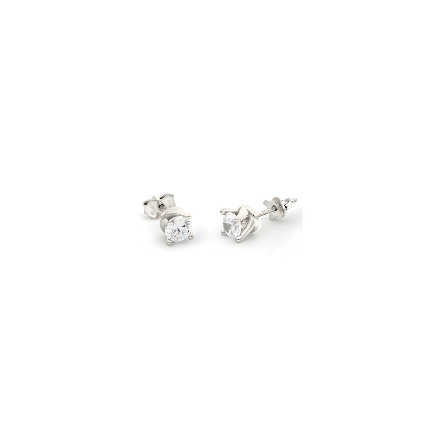 Orecchini in Argento Rodiato 925 con Pietra Zirconia Cubica Bianca Unoaerre