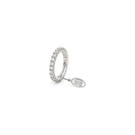 Anello Veretta in Argento Rodiato 925 con Pietre Zirconia Cubica Bianca Unoaerre