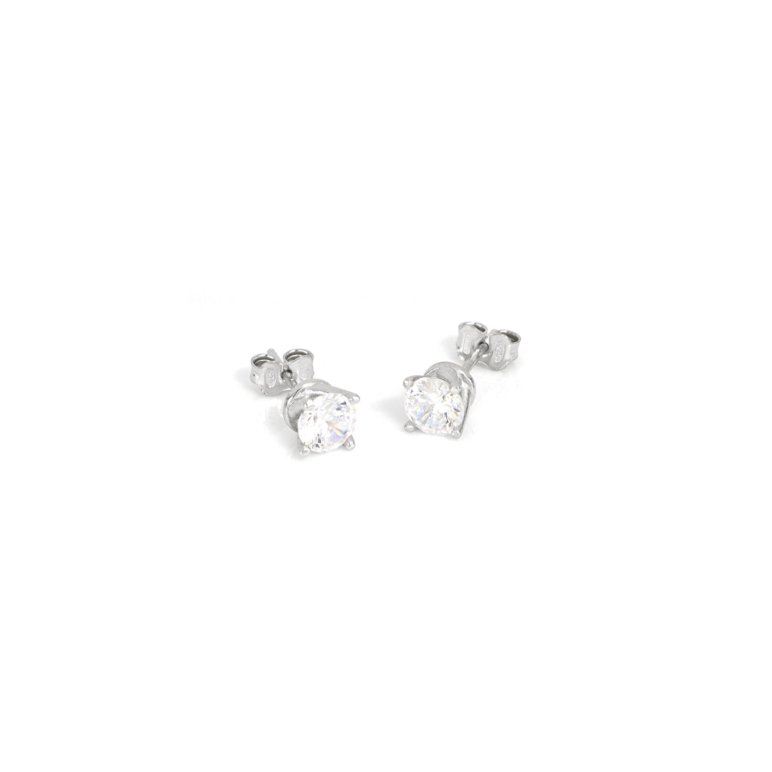 Orecchini in Argento Rodiato 925 con Pietra Zirconia Cubica Bianca Unoaerre