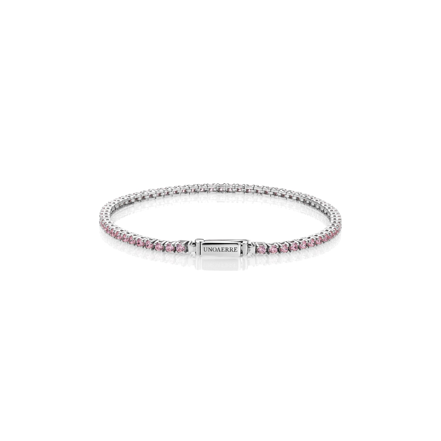 Bracciale Tennis in Argento 925 con Pietre Zirconia Cubica Rosa Unoaerre