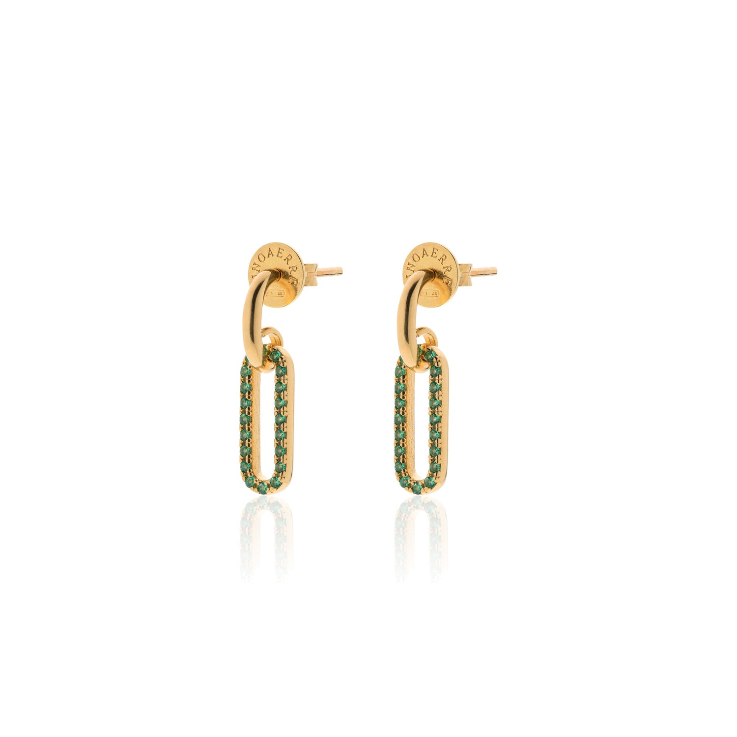 Orecchini in Argento 925 Dorato con Semi-cerchio e Maglia Paper Clip Unoaerre