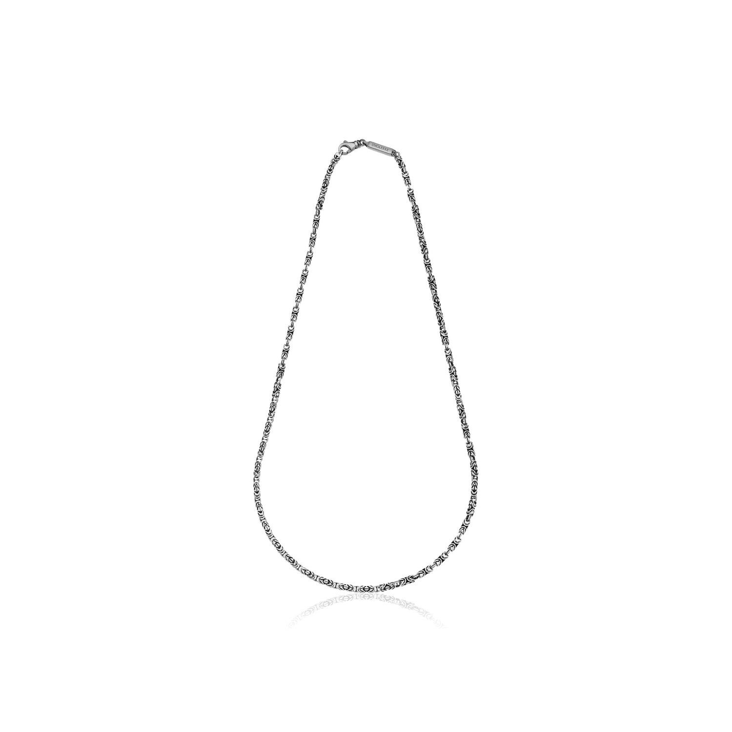 Collana da Uomo Catena Bizantina Sottile in Argento Brunito Unoaerre