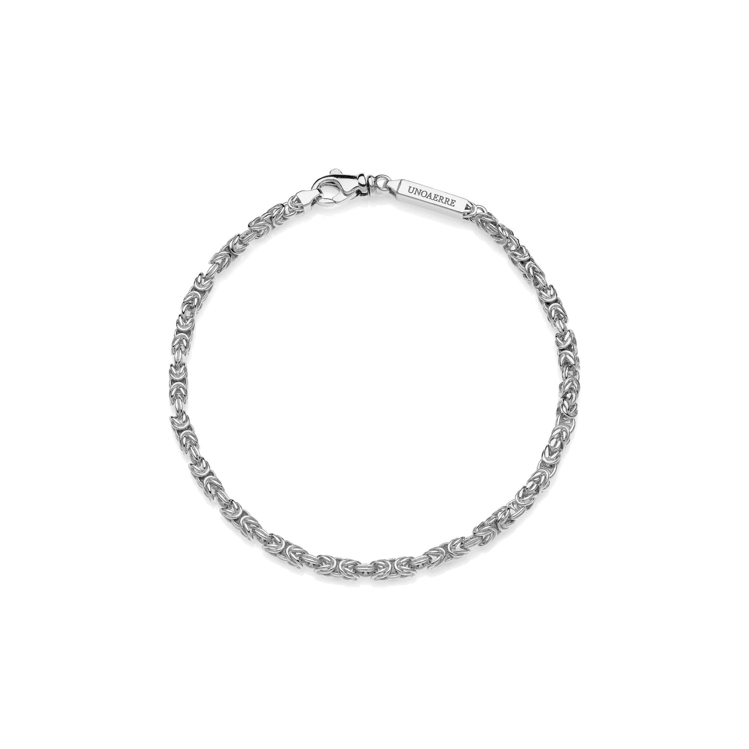 Bracciale Uomo Catena Bizantina Sottile in Argento Brunito Unoaerre