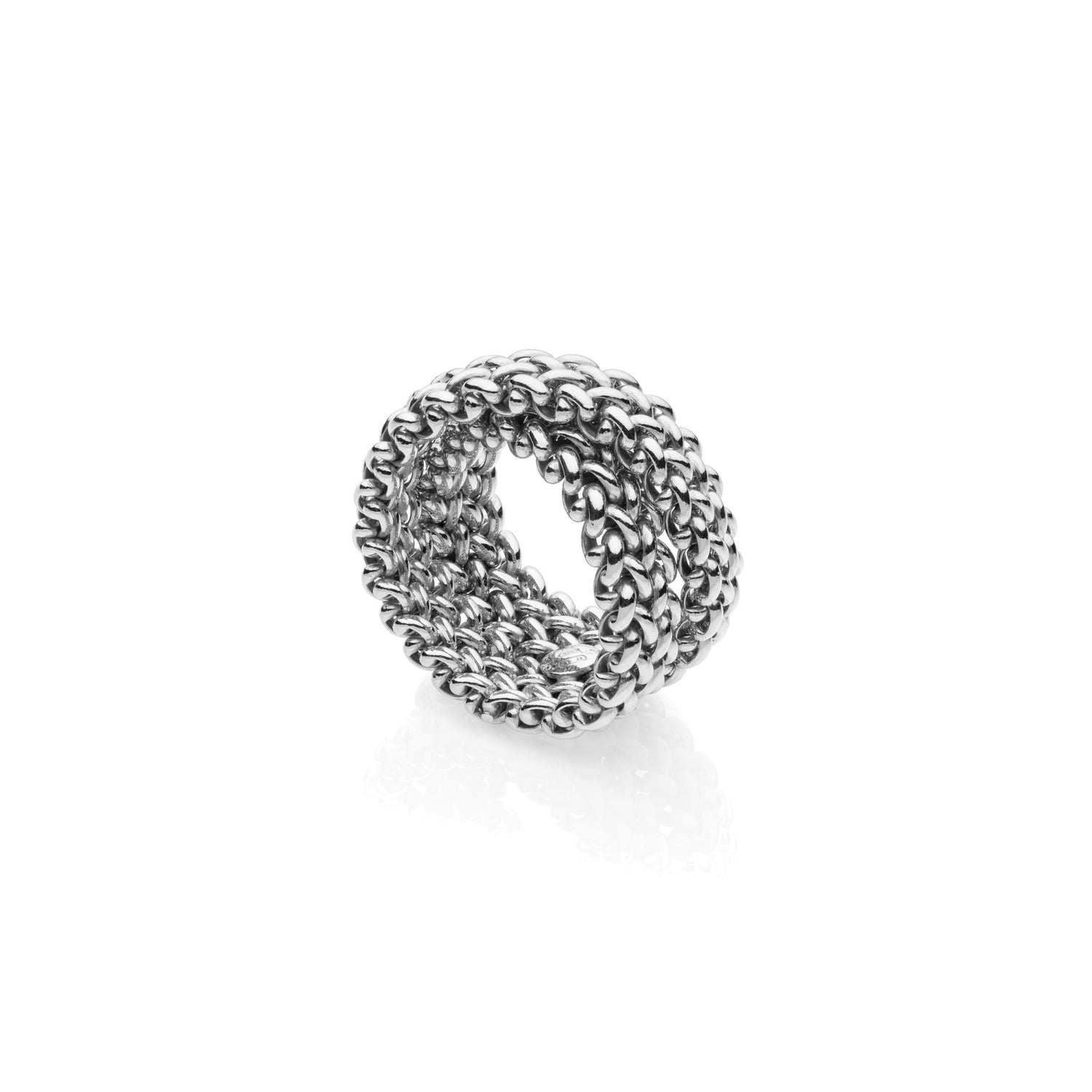 Anello Donna con Fascia Chicco di Riso Ad Intreccio Unoaerre