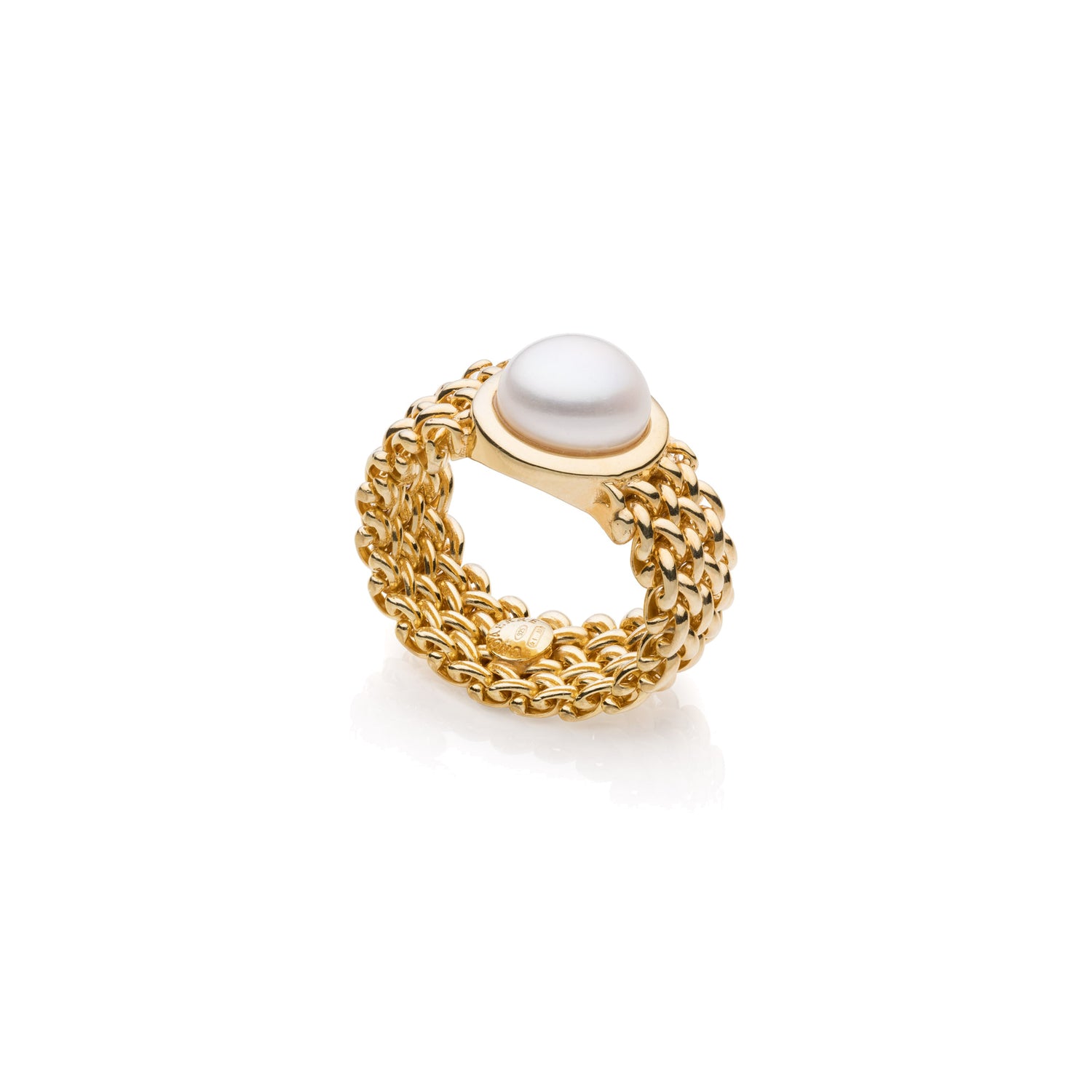 Anello Donna, Fascia Chicco in Argento e Perla Naturale Unoaerre