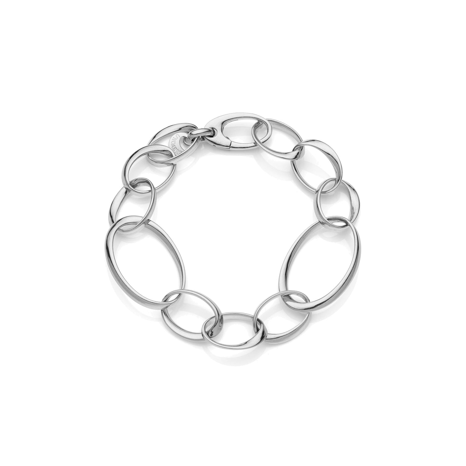Bracciale in Argento, Catena a Maglie Ovali Alternate Grandi e Piccole Unoaerre