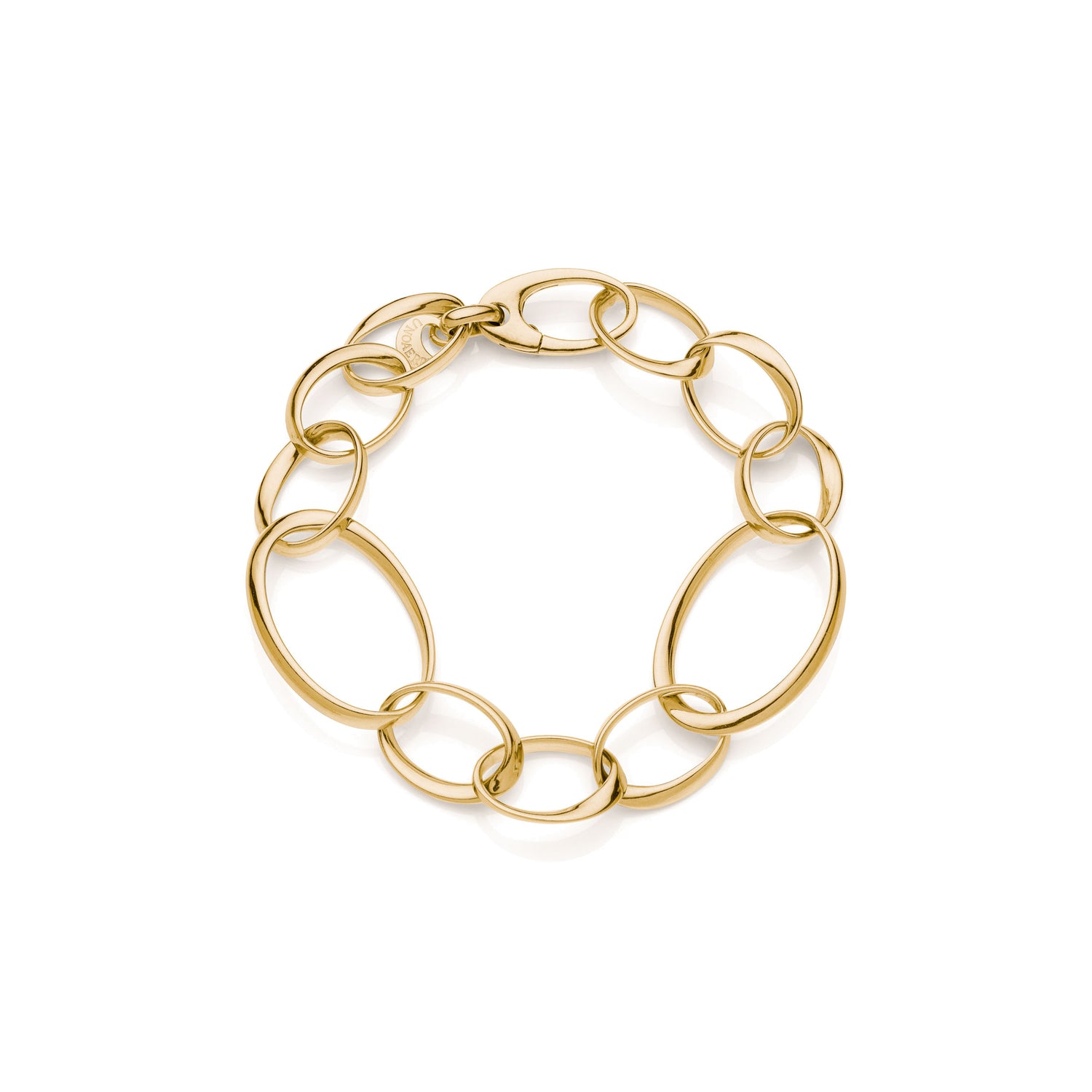 Bracciale in Argento, Catena a Maglie Ovali Alternate Grandi e Piccole Unoaerre