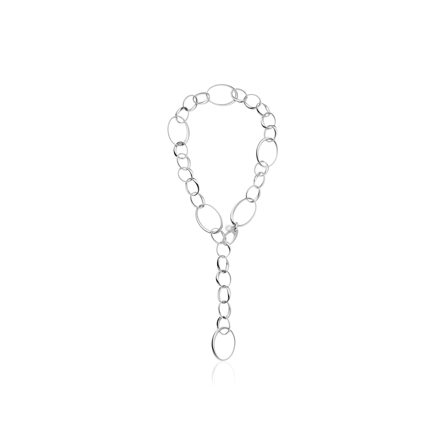 Collana in Argento con Catena a Maglie Ovali Alternate Grand Unoaerre