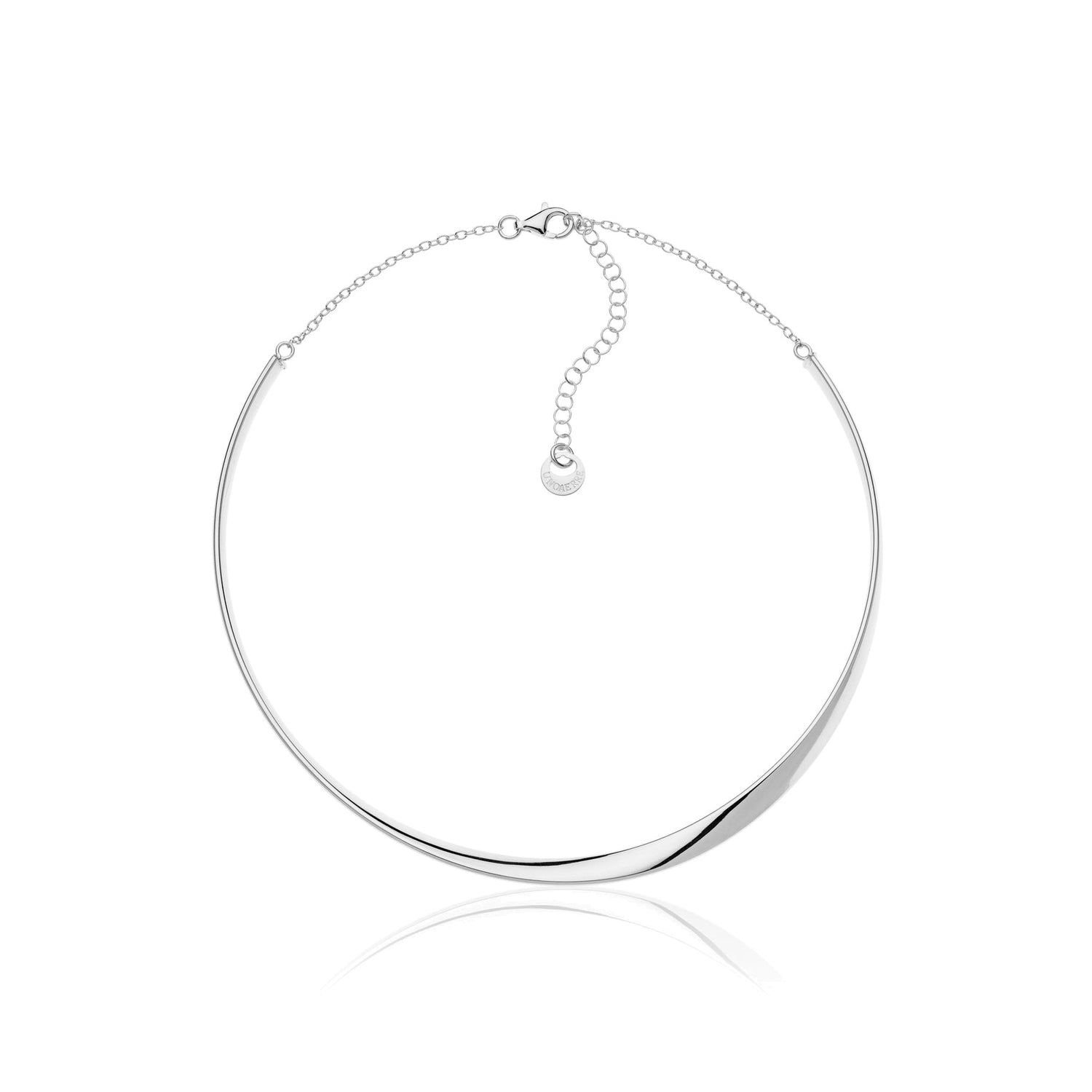 Collana Collier in Argento Rigido, Chiusura a Catena con Moschettone Unoaerre