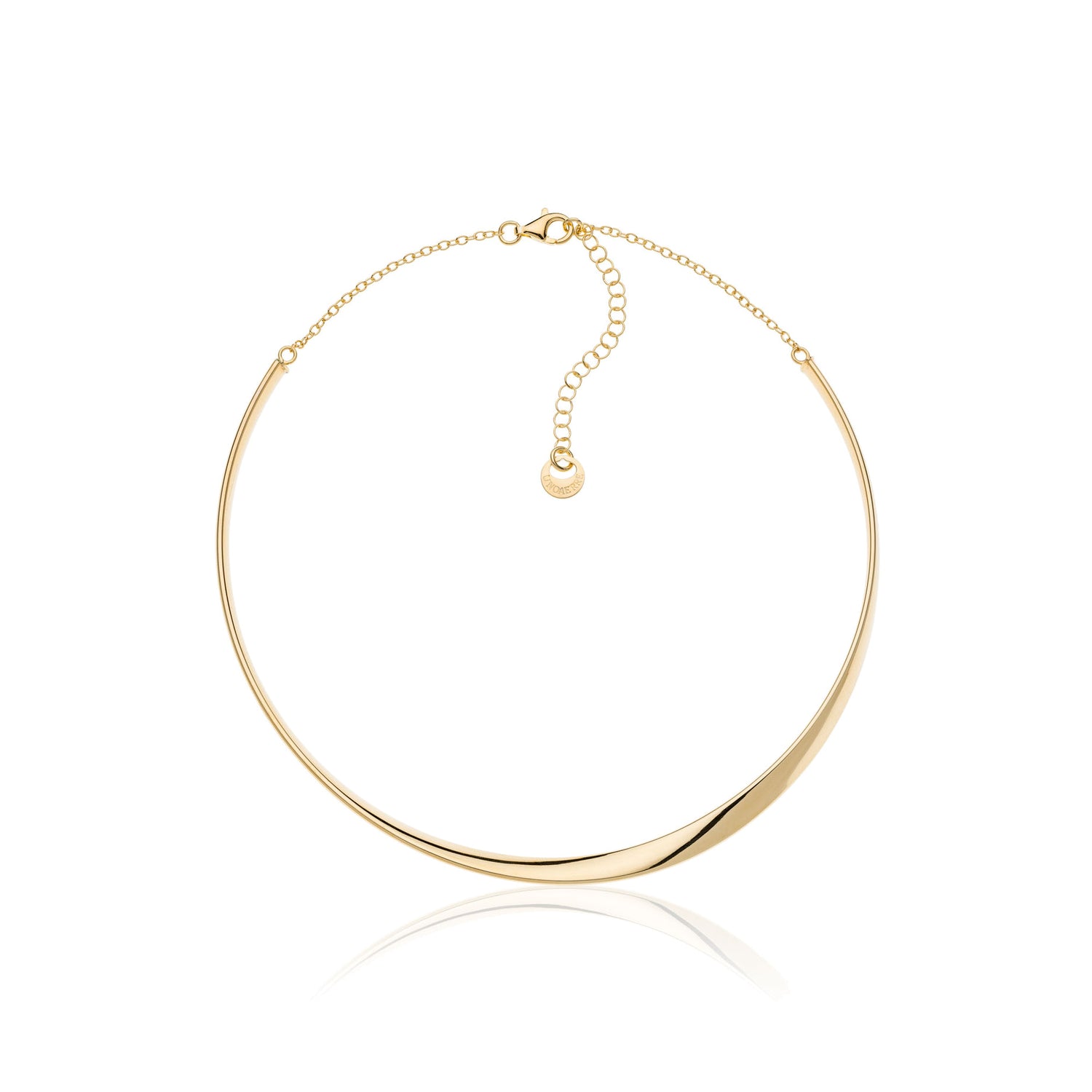 Collana Collier in Argento Rigido, Chiusura a Catena con Moschettone Unoaerre