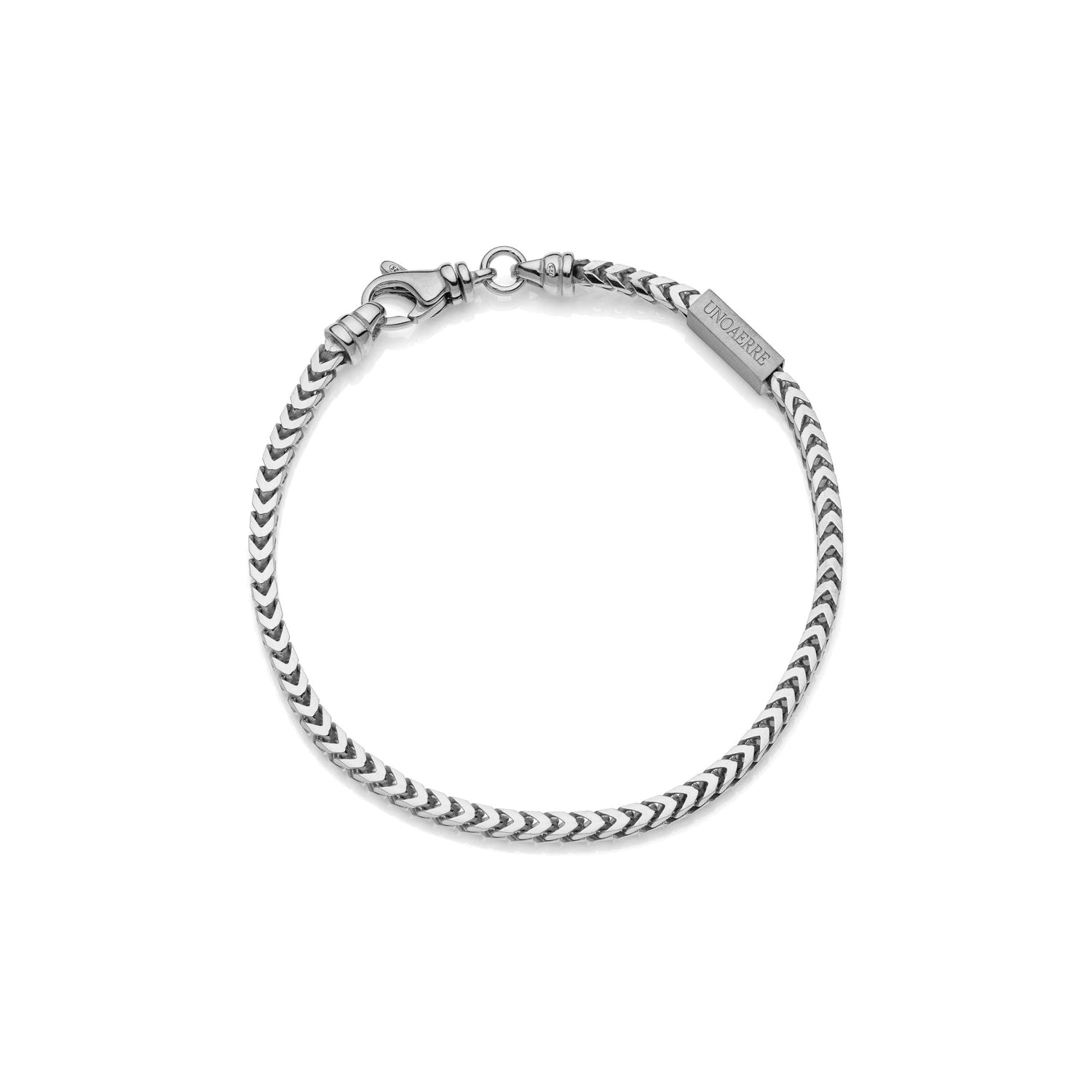 Bracciale in Argento da Uomo con Catena Franco Rodiata Unoaerre