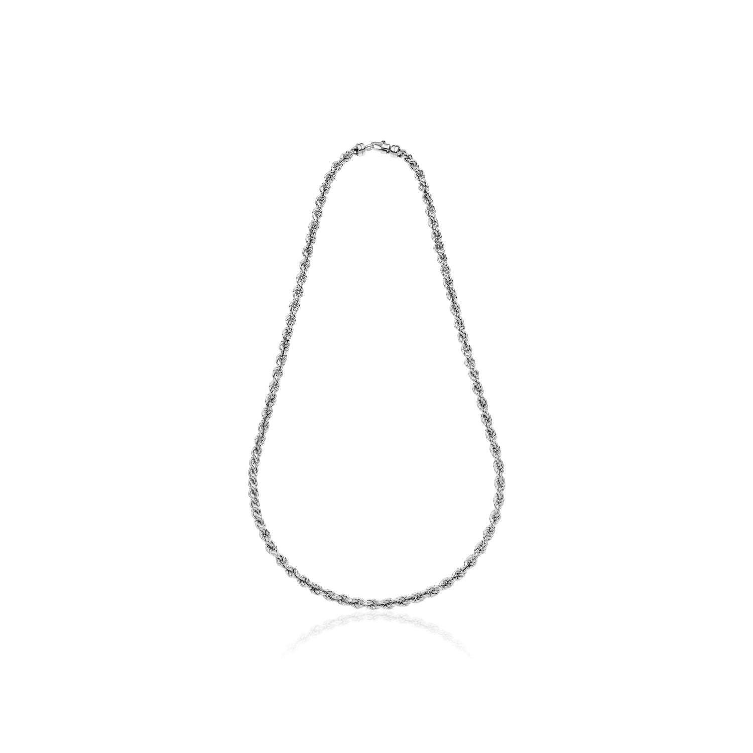 Collana in Argento Rodiato con Catena Corda Diamantata e Moschettone Unoaerre