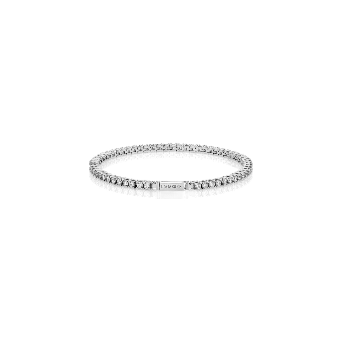 Pulsera de tenis de plata, piedras de circonia cúbica blanca Unoaerre