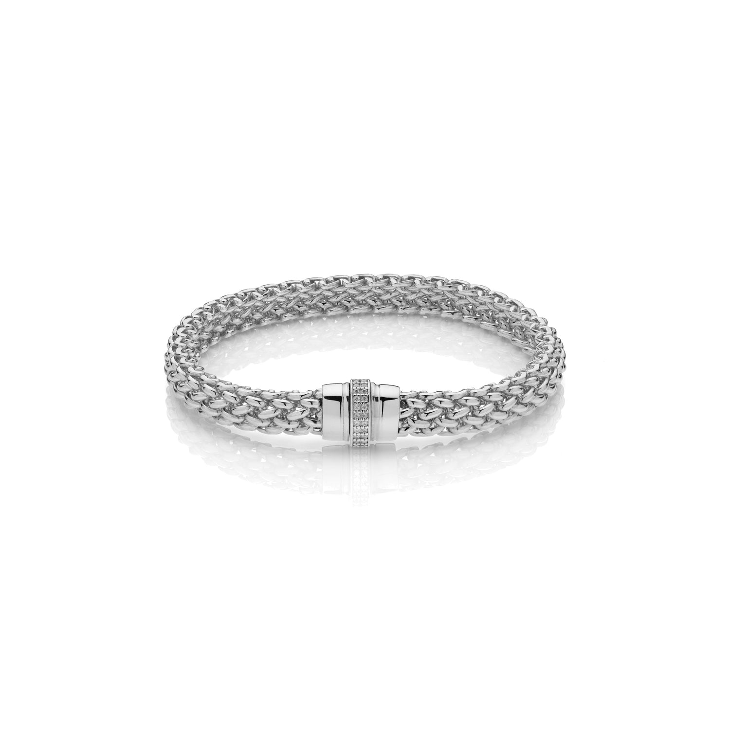 Bracciale in Argento Chicco con Chiusura Gioiello e Zirconi Unoaerre
