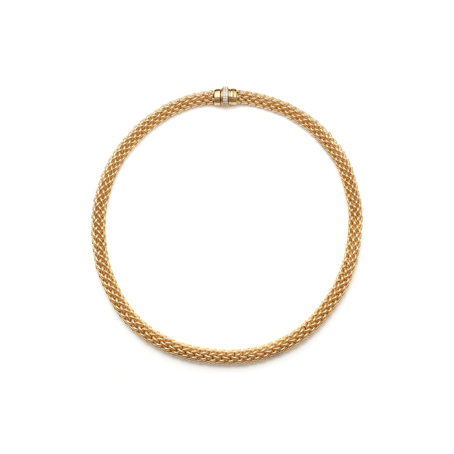 Collana Tubolare in Maglia Chicco di Riso e Chiusura Gioiell Unoaerre