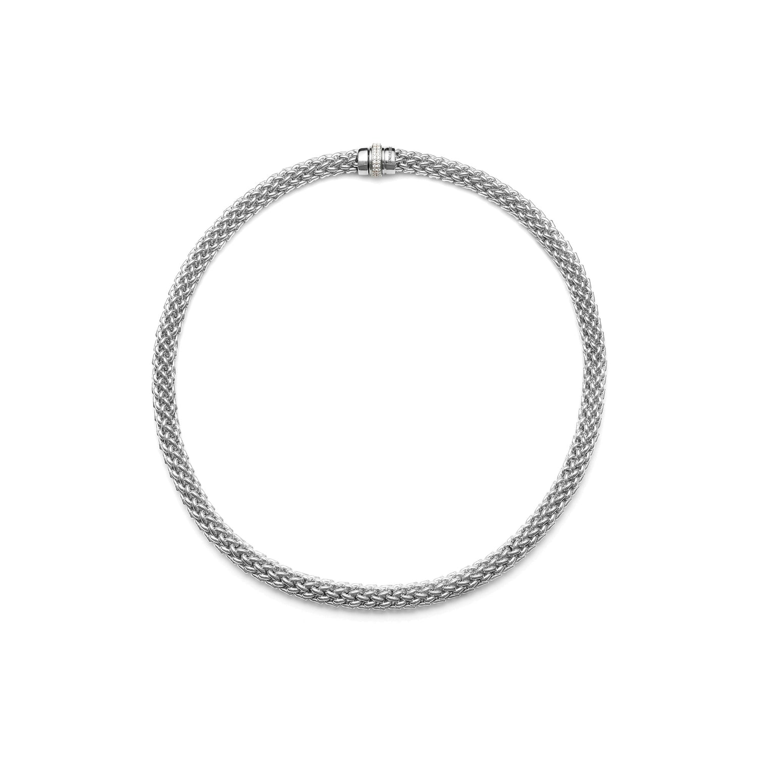 Collana Tubolare in Maglia Chicco di Riso e Chiusura Gioiell Unoaerre