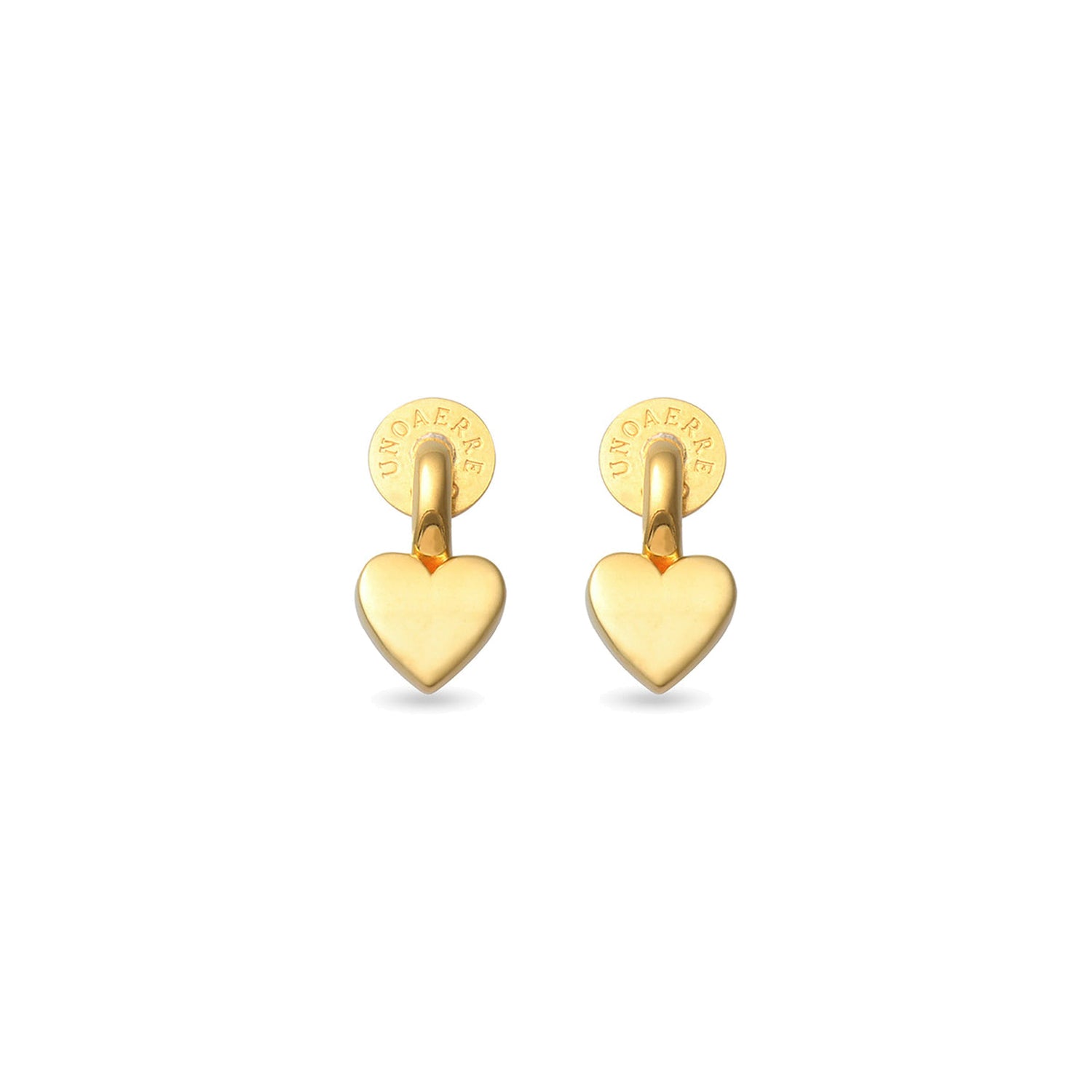 Orecchini in Argento Placcato Oro 18kt con Cuoricino Unoaerre