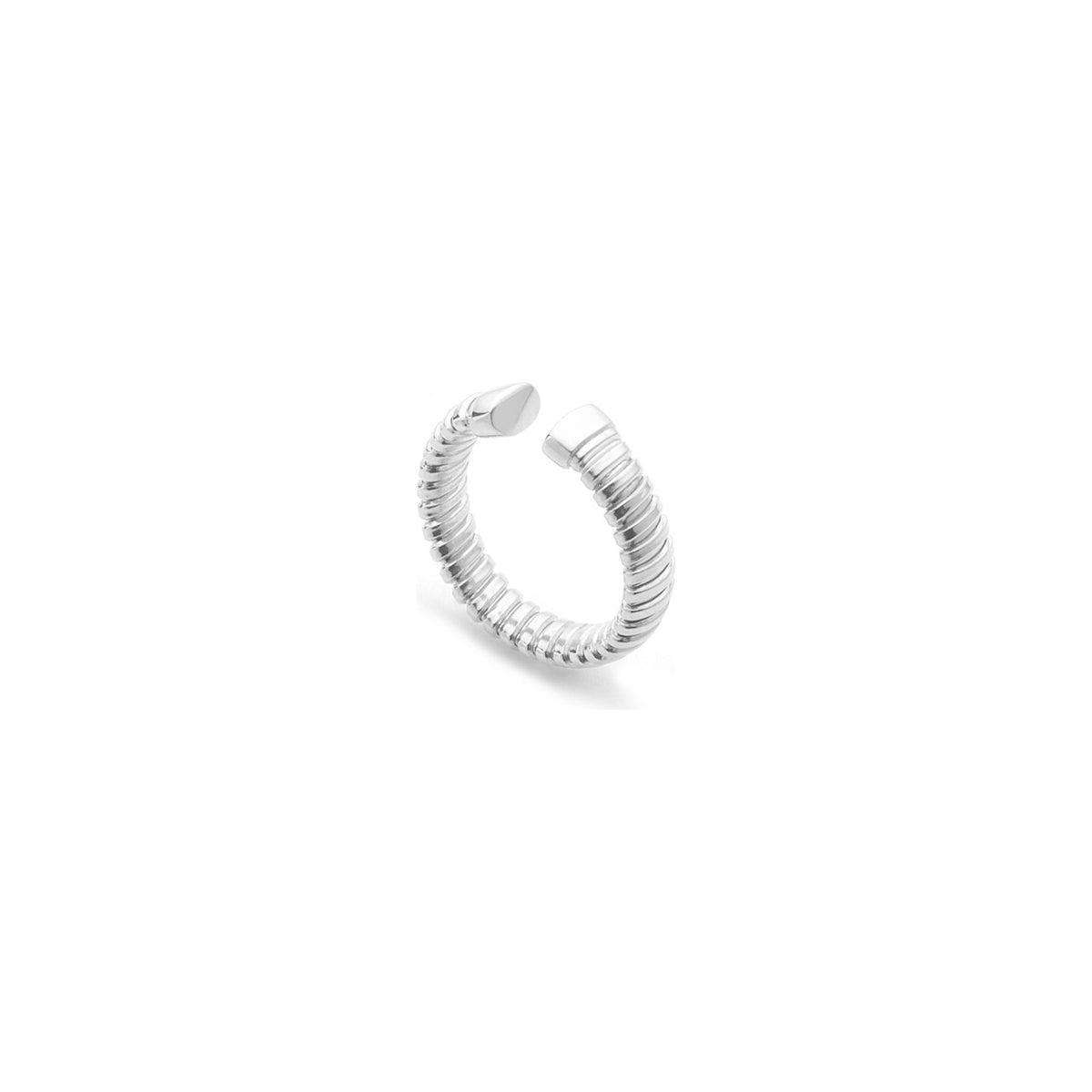 Anillo Abierto de Malla Tubogas en Plata Unoaerre