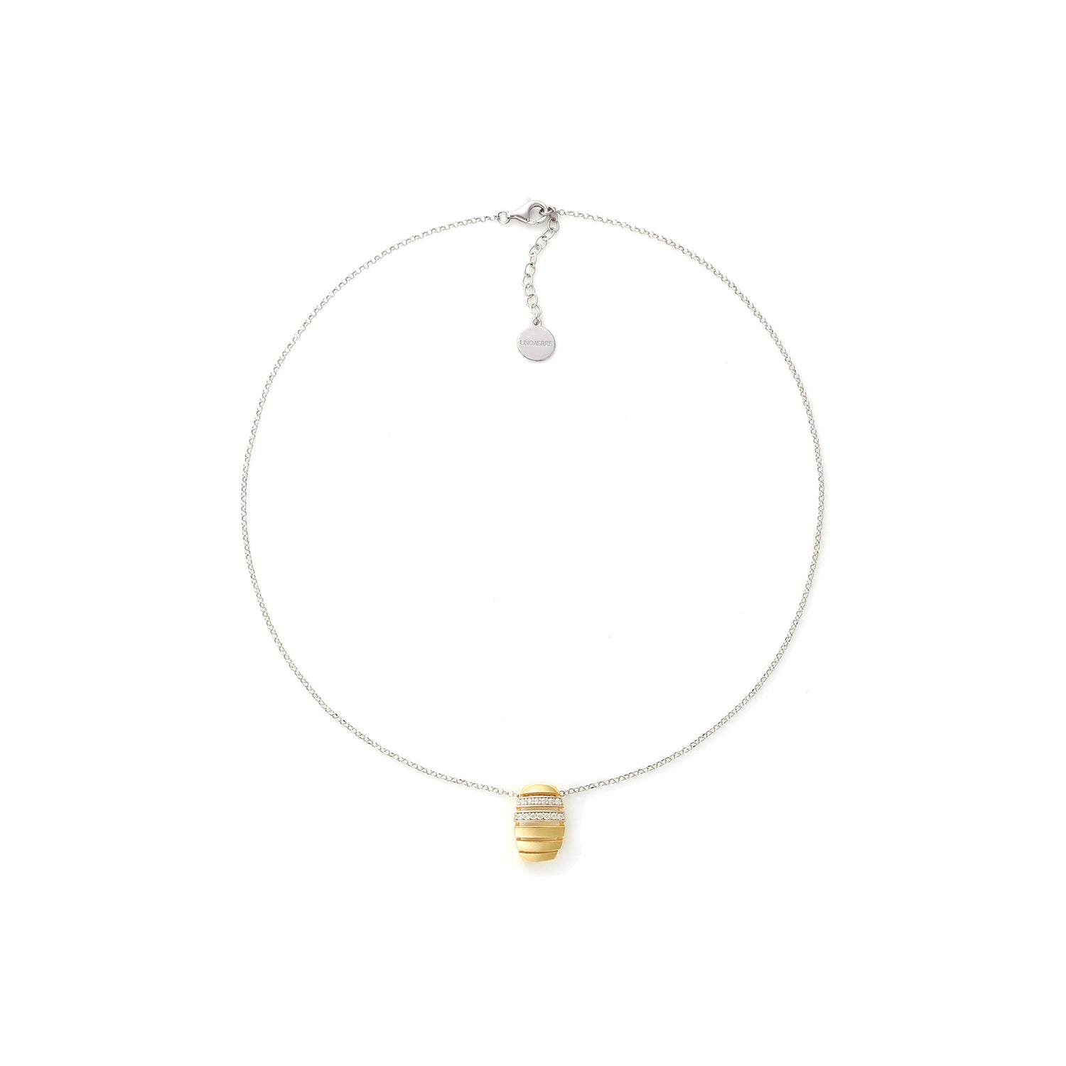 Collana in Argento Bicolore con Pendente Dorato Unoaerre