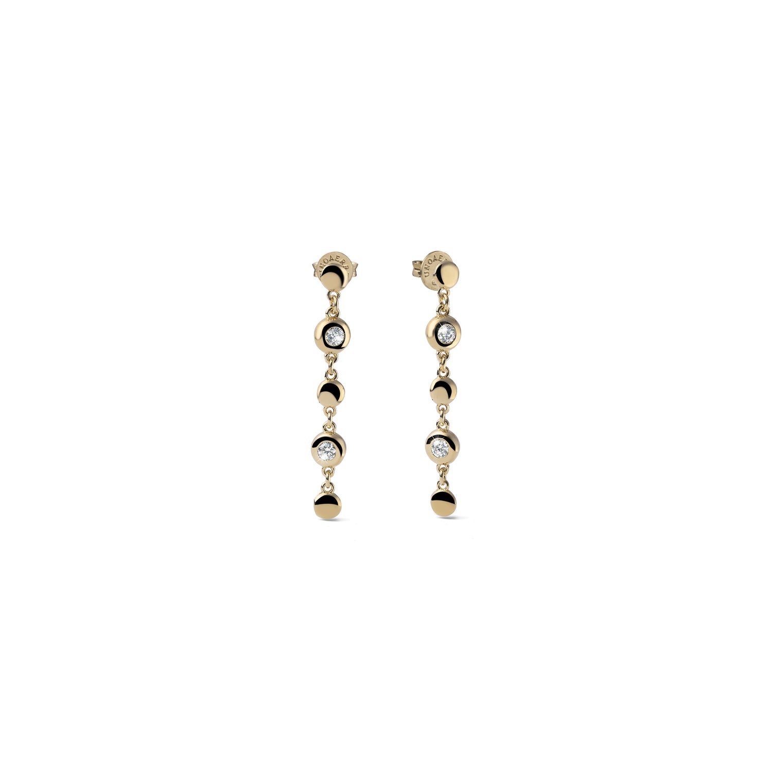 Orecchini Lunghi in Argento 925 con Sfere e Cubic Zirconia Unoaerre