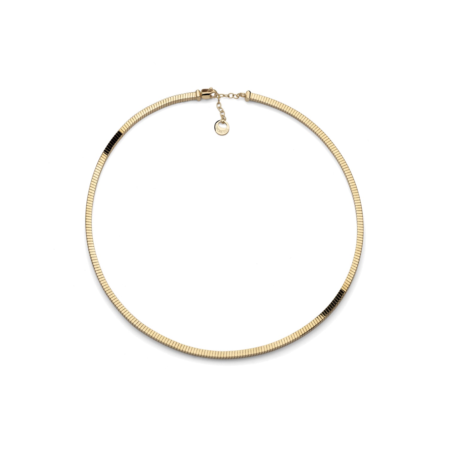 Collana in Argento con Tubo Quadro Zigrinato, Chiusura a Moschettone Unoaerre