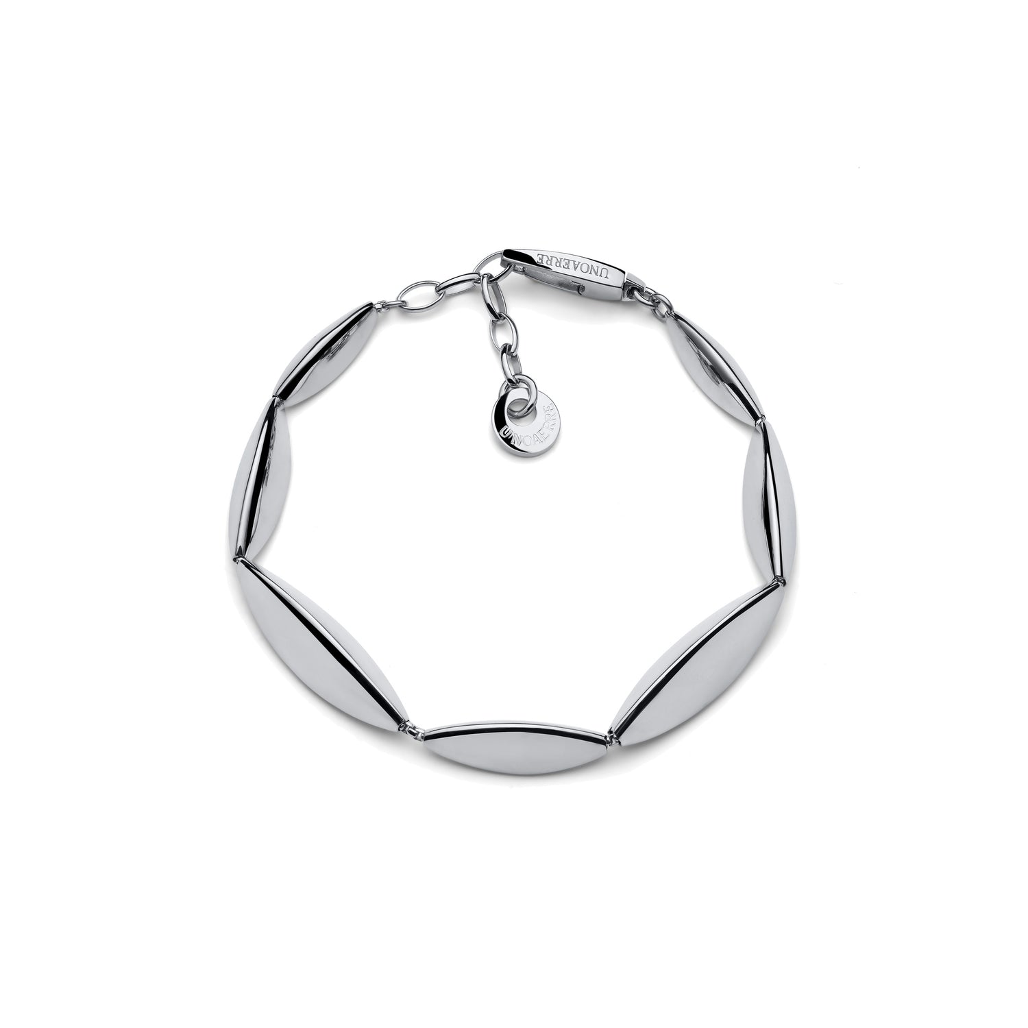 Bracciale in Argento con Elementi Geometrici Bombati Unoaerre