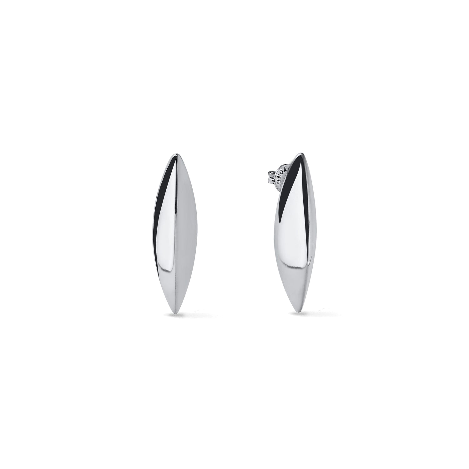 Orecchini in Argento con Design Geometrico Bombato Unoaerre