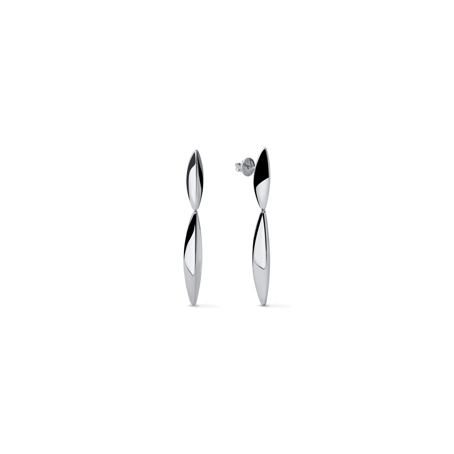Orecchini Pendenti in Argento con Design Geometrico Bombato Unoaerre