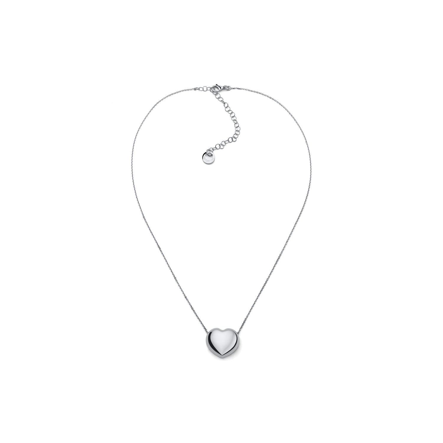 Collana in Argento 925 con Pendente a Forma di Cuore Medio Unoaerre