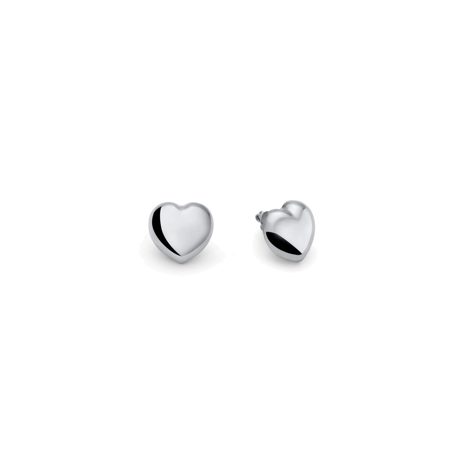 Orecchini in Argento 925 con Cuori Medi Bombati Unoaerre