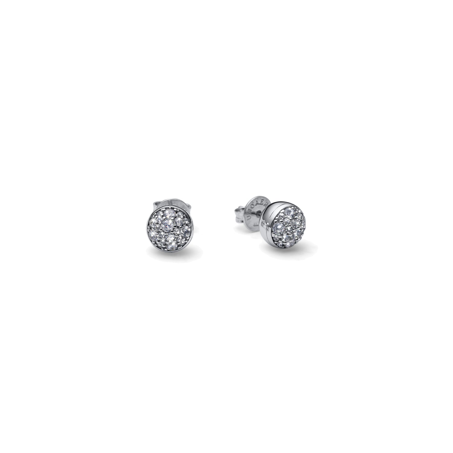 Orecchini Donna in Argento Rodiato con Sfere e Pavé di Zirco Ni Unoaerre
