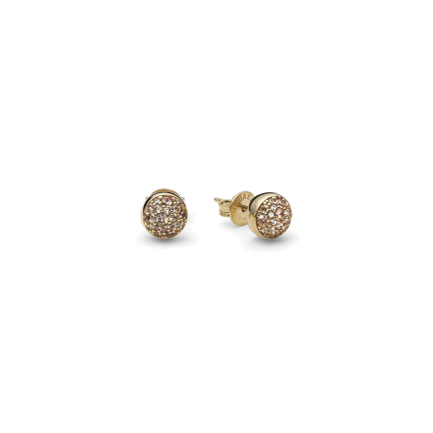 Orecchini Donna in Argento Dorato con Sfere e Pavé di Zircon Unoaerre
