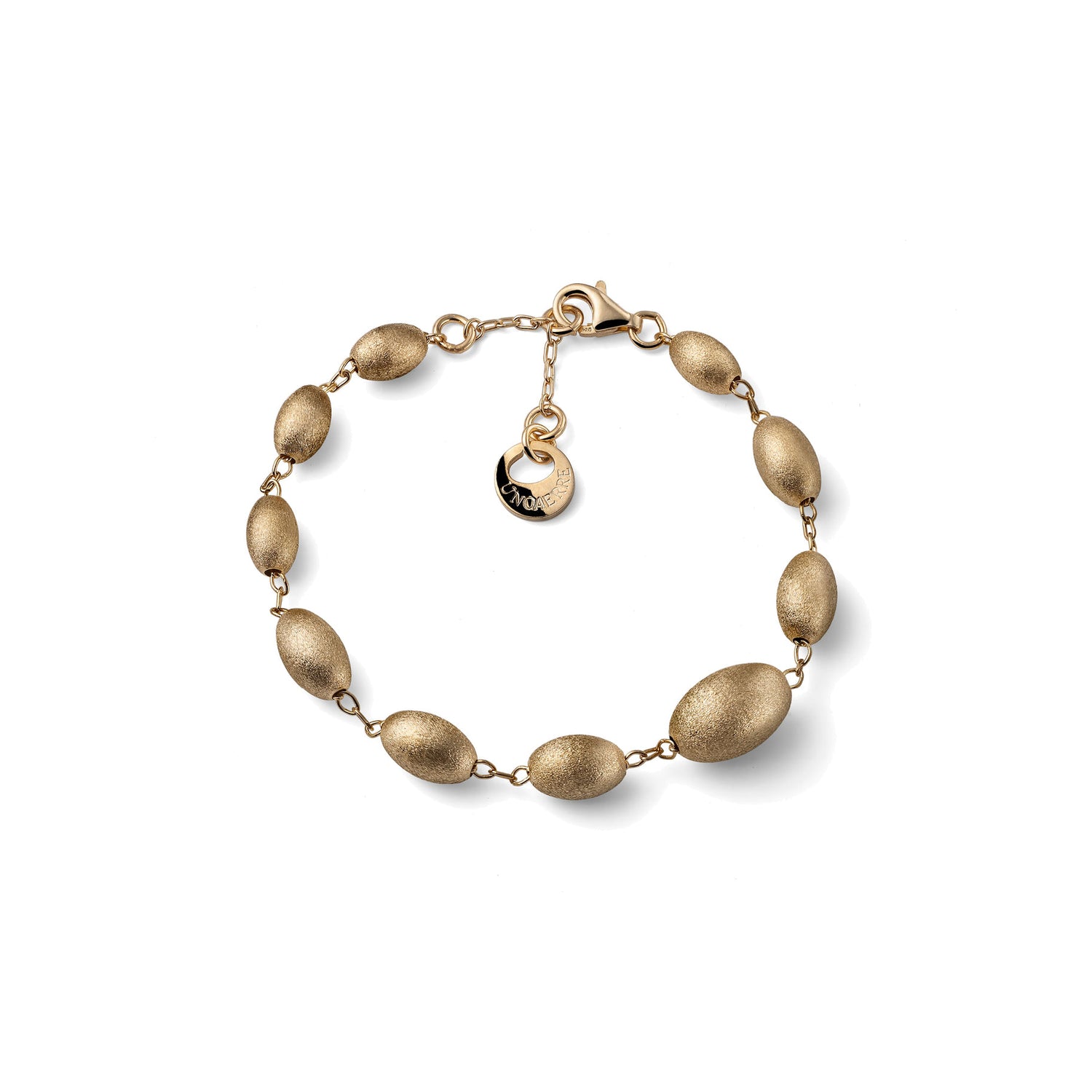 Bracciale in Argento con Catena Sottile e Perle Ovali in Finitura Satinata Unoaerre