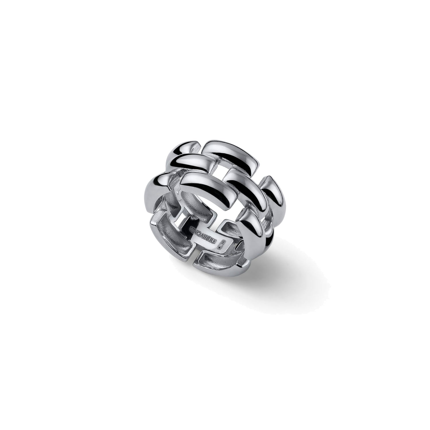 Anello in Argento con Catena Panthere in Finitura Lucida Unoaerre