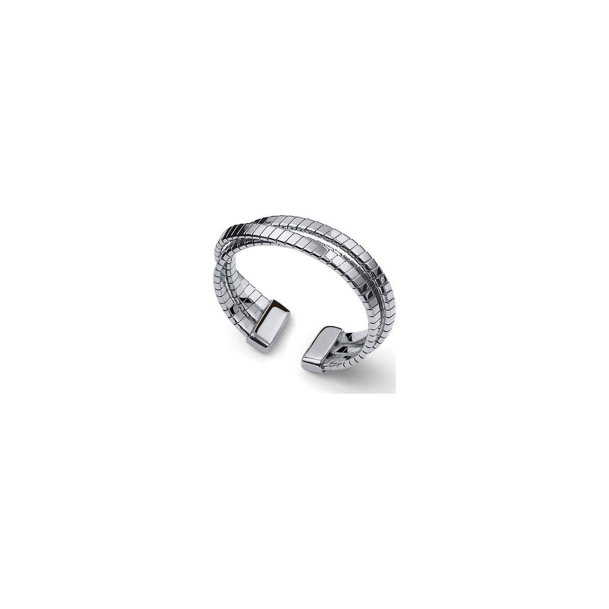 Anillo de plata con tres hilos trenzados en acabado rayado Unoaerre
