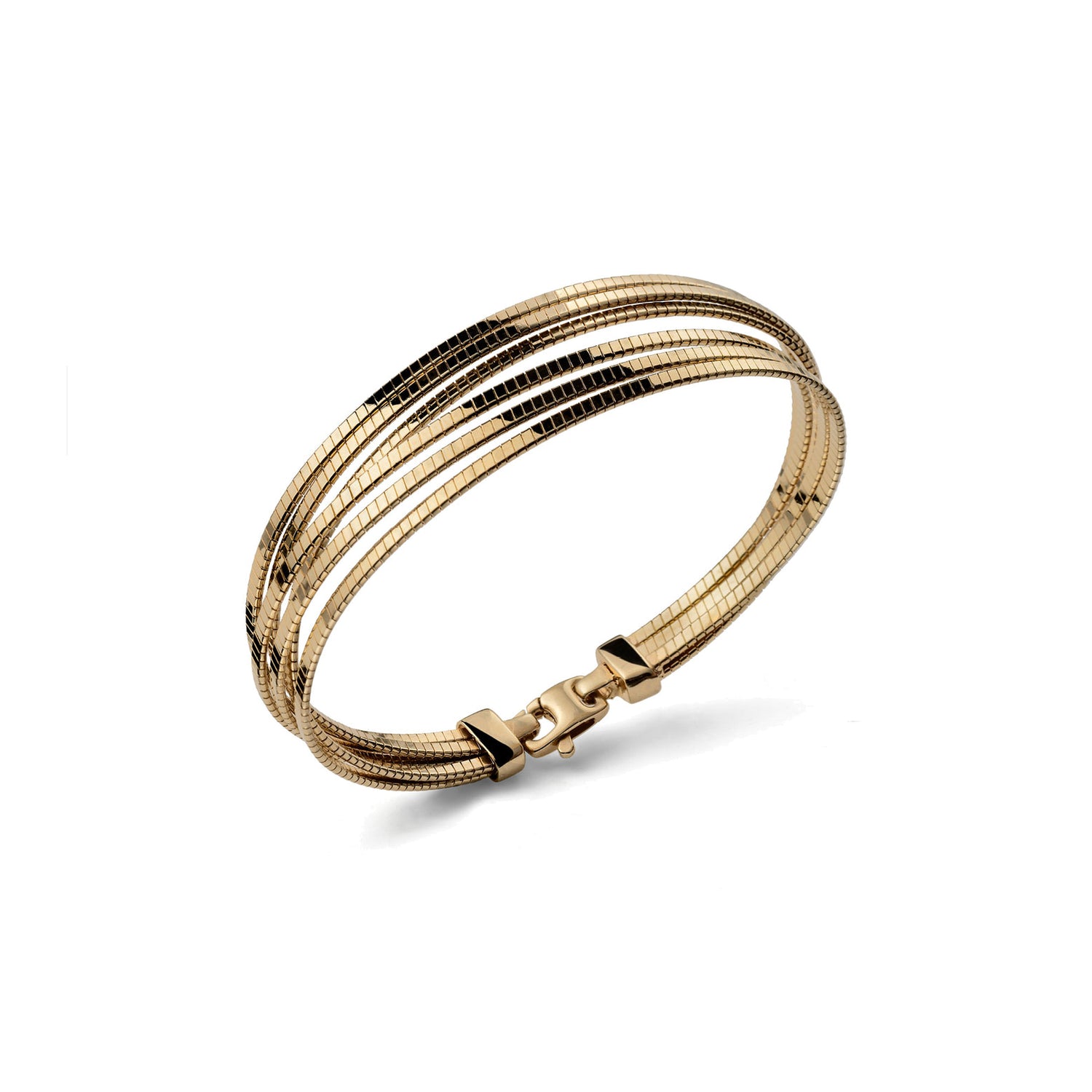 Bracciale Rigido in Argento con Sei Fili Intrecciati in Finitura Rigata Unoaerre